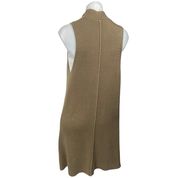 Splendid Women's Tan Sleeveless Knit Open Pocket Cardigan Sweater Top Size S - Picture 2 of 5